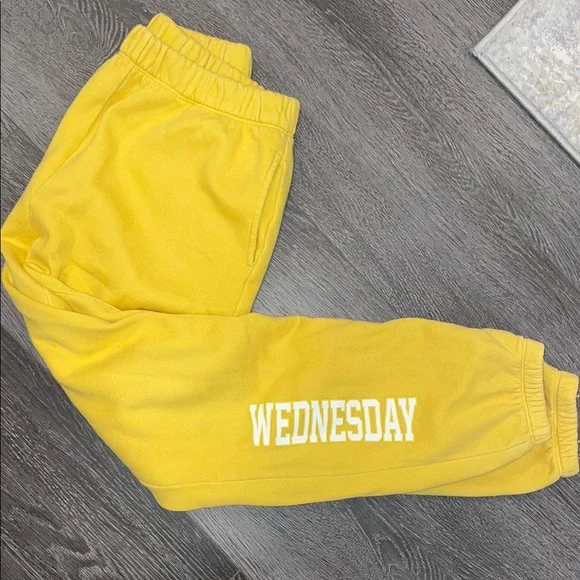 Call Her Daddy Mustard Yellow 'Wednesday' Hoodie and Sweatpants Set Size S - Picture 2 of 5